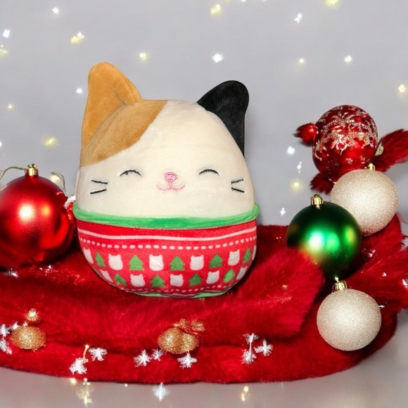 Cam the Cat in Christmas Sweater 4.5” Holiday Original Squishmallows Plush Toy - Picture 1 of 6